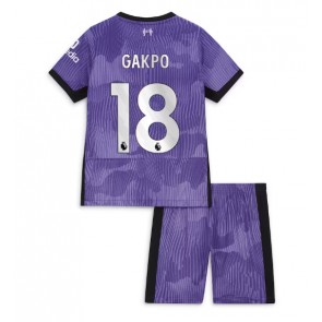 Liverpool Cody Gakpo #18 Rezervni Dres za Dječji 2023-24 Kratak Rukavima (+ kratke hlače)
